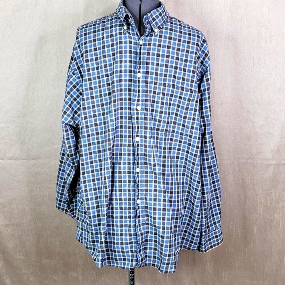 ROUNDTREE AND‎ YORKE Men's Flannel Button Up Shirt XL